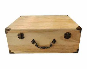 12" Unfinished Wood DIY Jewelry trinket stash keepsake Box (3 sizes)