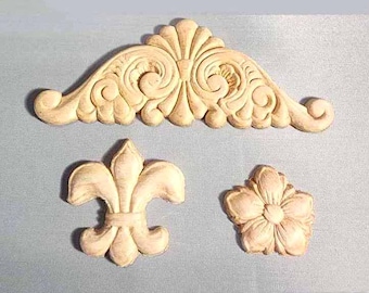 Carved Wood Appliques (3 Styles)