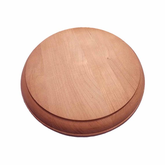 8" Unfinished Cherry Wood Beveled Edge Round Base, Plaque 7/8" Thick