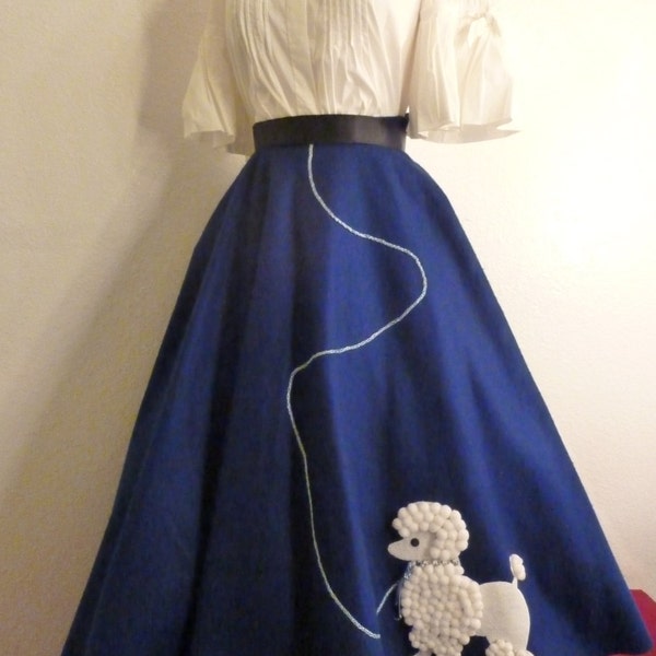 1950s Dark Blue Poodle Skirt.