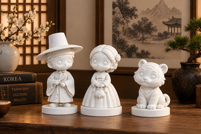 Korean Hanbok Figurine