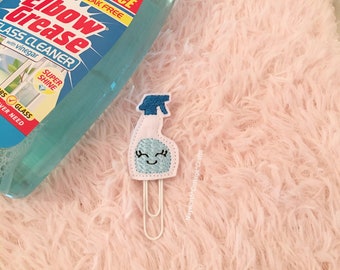 Cleaning window cleaner bottle zoflora planner paper clip / charm / Embroidery / kikkik / diary / cleaning / laundry / hinch / hinched