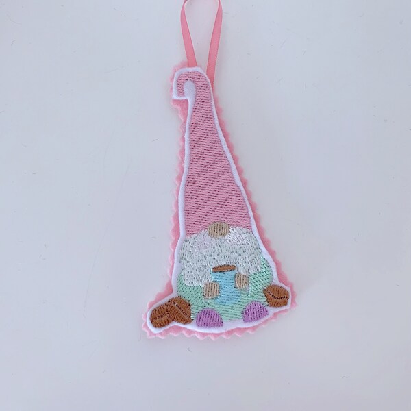 Hanging Pastel Coffee drinking  Gonk / gnome / pastel / pink / tree / decoration / ornament / shabby chic