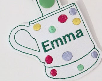 Emma Bridgewater Polka dot personalised key fob keyring, spotty, dotty, planner