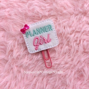 Planner girl planner paper clip / Embroidery / diary / kawaii  / bookmark