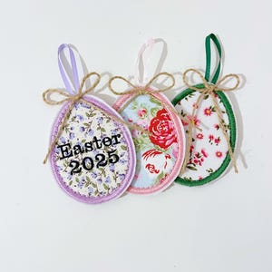 Hanging Personalised felt dangly Easter Egg fabric / twig tree hanger / decoration / pink