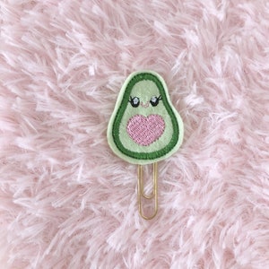 Cute Avocado planner paper clip / charm / Embroidery / diary / kawaii