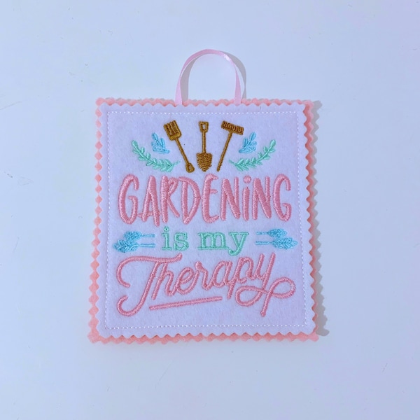 Gardening Therapy Spring Decoration / gift tag /  twig tree hanger / twiggy / felt /flowers