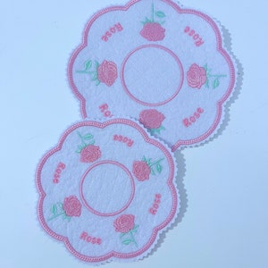 Flower rose Candle mat mats large or small / coaster /