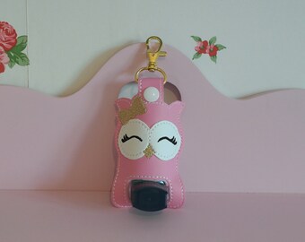 Owl pump inhaler case holder / Medical / Key Ring fob / embroidery / bag charm