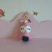 Owl pump inhaler case holder / Medical / Key Ring fob / embroidery / bag charm