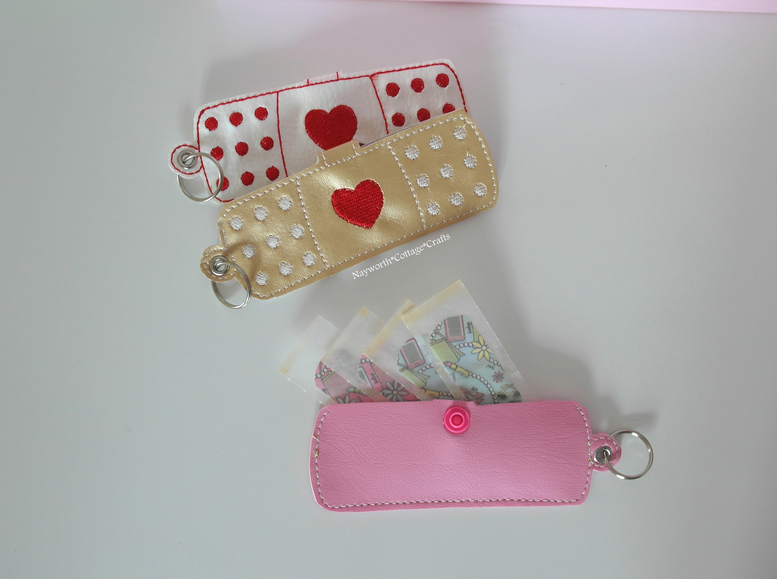 Plaster Band Aid Case Holder / Medical / Key Ring Fob / Embroidery / Bag  Charm / Bandage 