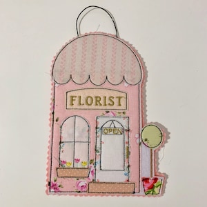 Personalised Fabric Hanging gift shop / house / cottage / applique / raw edge image 1