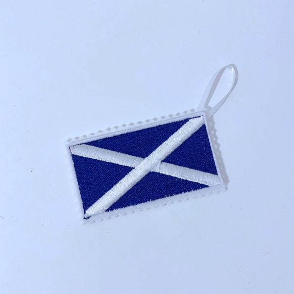 Scotland Scottish flag  Decoration / gift tag /  twig tree hanger / twiggy / felt /flowers