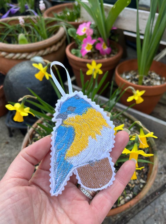 Spring Bluetit Bird Decoration Easter Bird Twig Tree Hanger