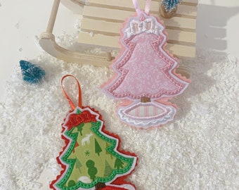 Christmas Hanging tree felt decoration pastel / tiered tray / ornament / handmade / traditional