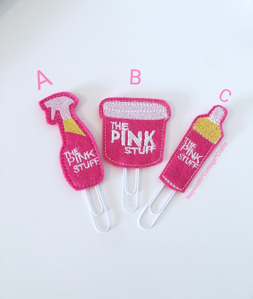 The Pink Stuff Cleaning Planner Paper Clips / Charm / Embroidery