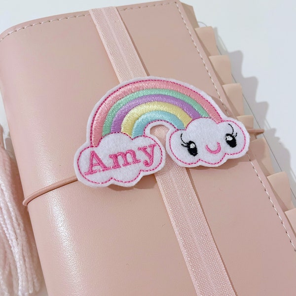 Personalised rainbow planner band / book mark /bookmark