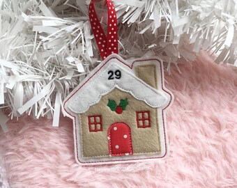 Personalised gingerbread house Hanging / Christmas  / decoration / eve box filler