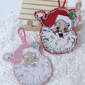 Navidad colgante Vintage Santa claus pastel / rosa / ramita / árbol / decoración / bandeja escalonada / Papá Noel imagen 1