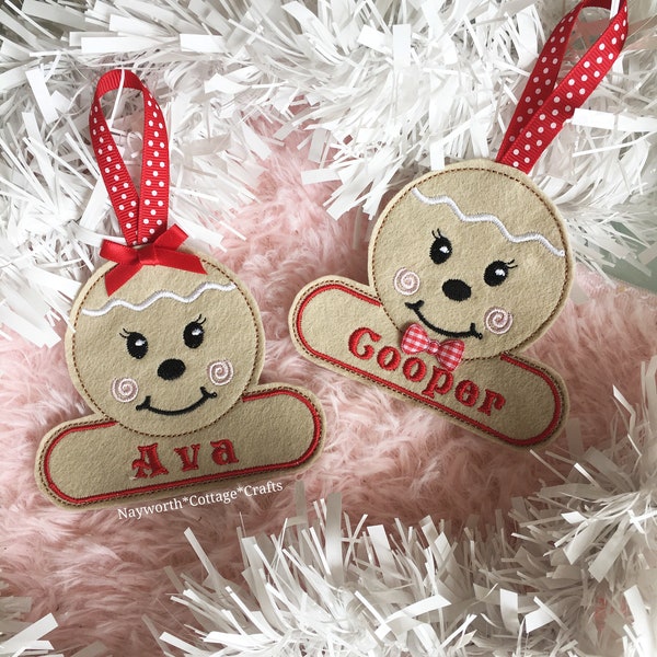 Hanging Christmas personalised gingerbread man / tree / decoration /