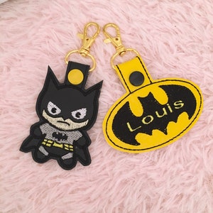 Bat boy Key Ring / fob / keyring / embroidery / bag charm / planner charm / personalised