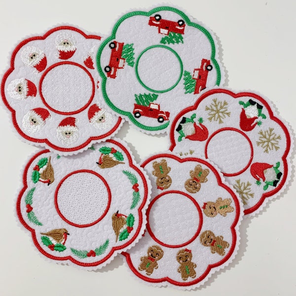 Christmas traditional Candle mat mats large or small / gonk / santa / robin / truck / gingerbread