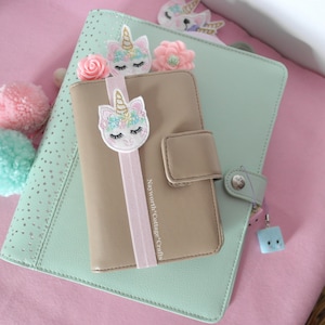 Unicorn mini felt planner band Embroidery supplies filofax diary paper clip