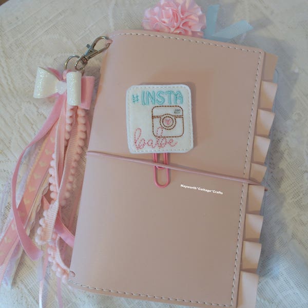 Instababe planner felt paper clip Embroidery / filofax / bookmark / travelers notebook / TN