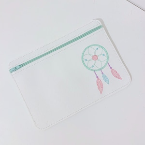 Dreamcathcher zipper pouch sanitary case zipper / tampon / embroidered / medical / purse / pencil case / inhaler / tissue image 1