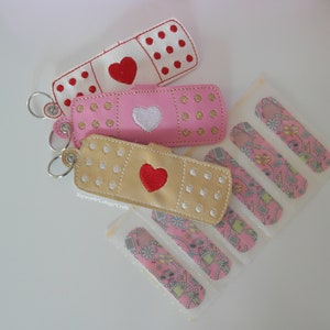 Plaster band aid case holder / Medical / Key Ring fob / embroidery / bag charm / bandage