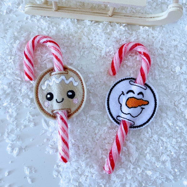 Hanging Christmas tree candy cane gingerbread or snowman holder