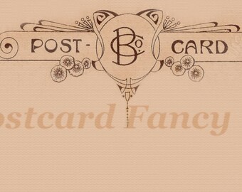 Fancy Decorative Design on Postcard Back, Blank Template, Instant DIGITAL Download, Printable Vintage Image, Add Text, Add Photo