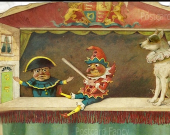 PUNCH And JUDY, sofortiger digitaler Download, Vintage Nister-Buchillustration