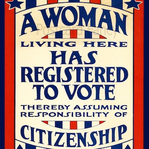 Vintage Poster, WOMEN Registered to VOTE, Instant DIGITAL Download