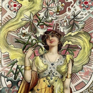 Stunning Eva Danielle Art Nouveau Pretty Lady, Instant DIGITAL Download, Vintage Illustration 1