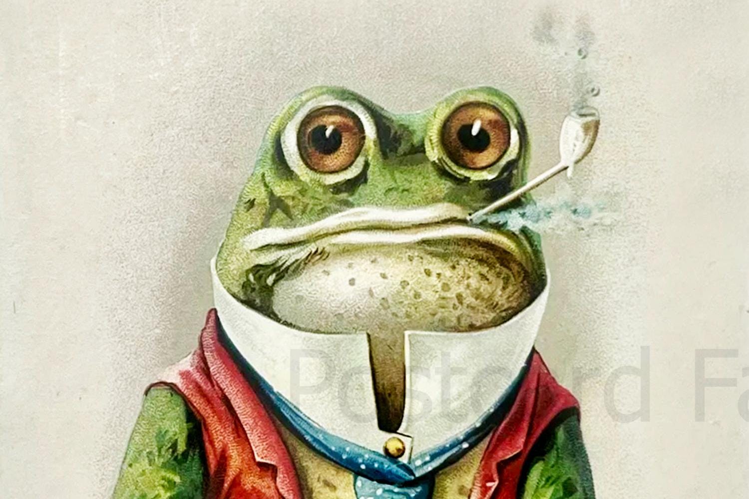 Fantasy FROG Smoking, sofortiger digitaler Download, Vintage Trade Karte