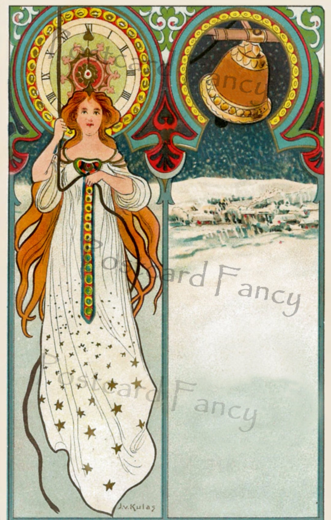 RARE Art Nouveau New YEAR Instant DIGITAL Download Vintage Etsy