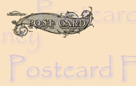 vintage postcard back template with pretty design instant etsy vintage postcard back template
