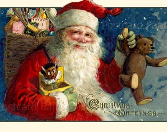 Schmucker SANTA mit Baby Krampus, Vintage