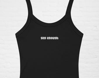 Camiseta sin mangas acanalada Gay Enough
