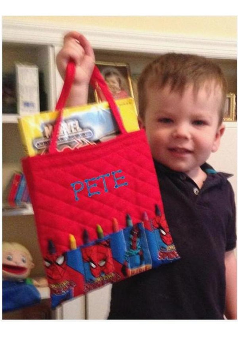 Download Spiderman Personalized Coloring Book and Crayon Tote | Etsy