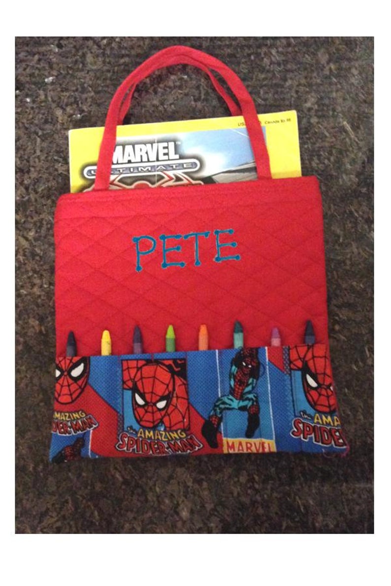 Download Spiderman Personalized Coloring Book and Crayon Tote | Etsy