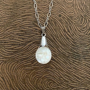 Vintage Iris Floating Opal Tulip Sterling Silver Necklace