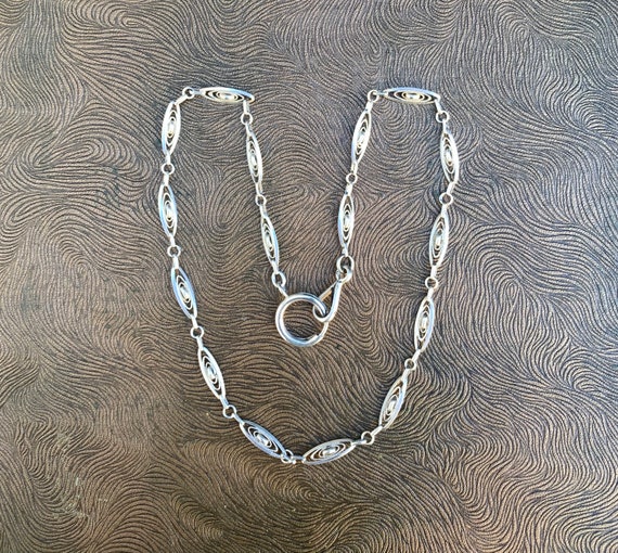 Antique 19" French 800 Silver Watch Chain, 13.2 G… - image 2