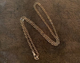 Lange 65 cm lange Vintage Gold Fill Halskette mit Drehverschluß und 8mm Federring