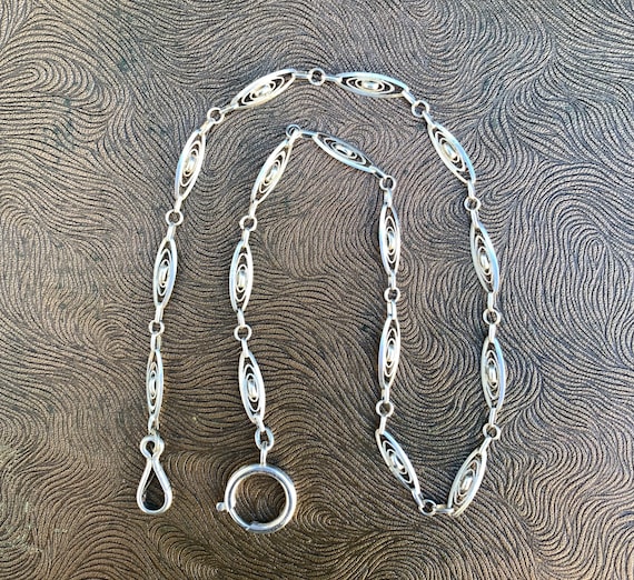 Antique 19" French 800 Silver Watch Chain, 13.2 G… - image 4