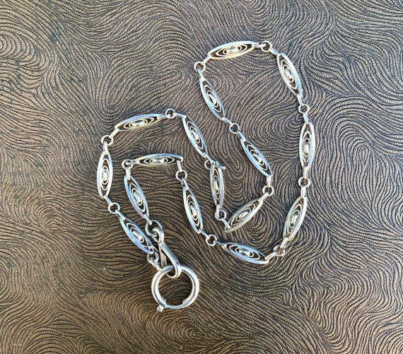 Antique 19" French 800 Silver Watch Chain, 13.2 G… - image 1