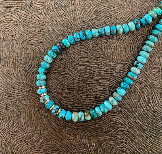 Nevada Turquoise Necklace with Gold Fill Beads