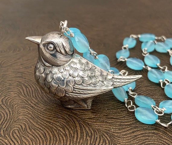 Vintage Sterling Silver Silver Little Bird Labrad… - image 1